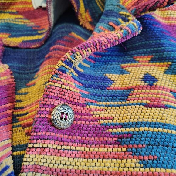 Vtg Southwest Blazer Jacket Alfred Dunner Western Woven Aztec Textured Size 14 - Picture 5 of 8